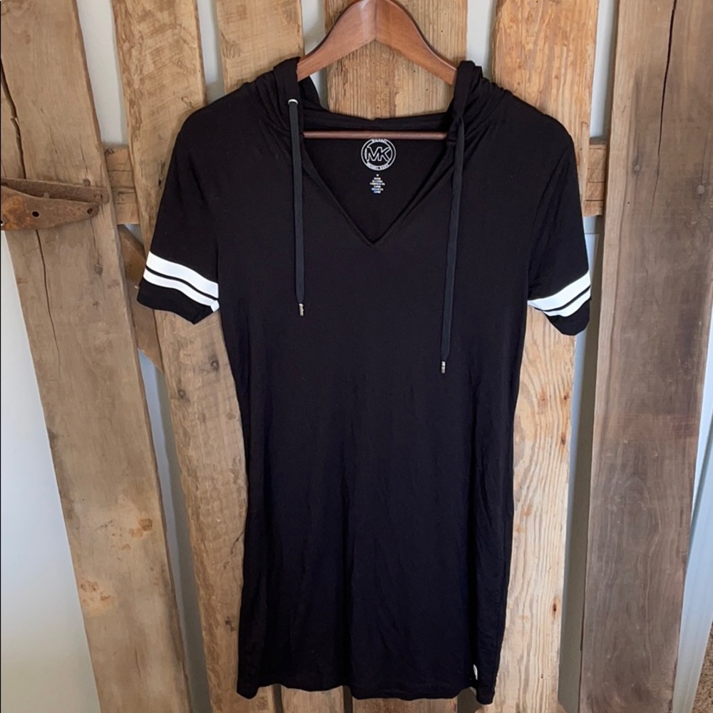 Michael Kors Black Sporty Hooded Dress